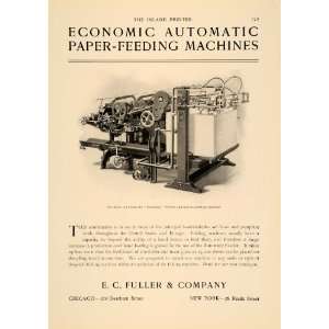  1901 Ad Paper Feeding Machine Bindery EC Fuller Antique 