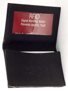 RFID Identity Theft Protect MENS Black Leather CARD HOLDER Student 