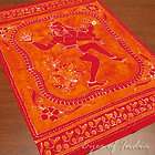 RED BATIK WALL HANGING BEDSPREAD COVERLET TAPESTRY THROW India Ethnic 