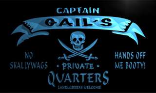   Captain Quarters Pirate Beer Man Cave Bar Beer Neon Light Sign  
