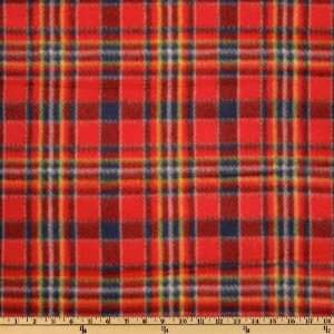   60 Wide Fleece Plaid Red Fabric By The Yard Arts, Crafts & Sewing