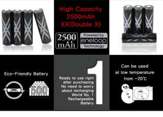 SANYO XX eneloop 2500mAh AA x 8 Rechargeable Battery  