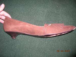 STEPHANE KELIAN brown suede low heel pump 5 7.5 WOW  