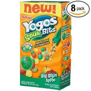 Yogos Sour Bits, Big Bitin Apple, 6 Count Pouches (Pack of 8)  