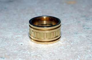 Tiffany & Co. Atlas Roman 18k Yellow gold ring wedding band  