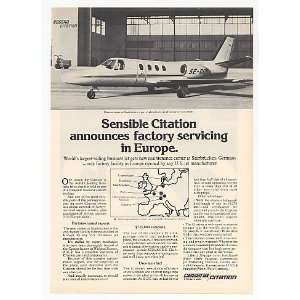  1974 Cessna Citation Jet Airplane Germany Factory Print Ad 