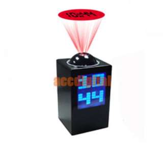 Black Large LCD Digital Projector LED Time Alarm Clock  
