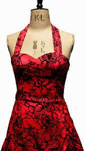 WOW RED TATTOO ROSE ANCHOR COCKTAIL DRESS PSYCHOBILLY  