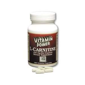  L Carnitine Supplement 250 mg  Size  100 Capsules 