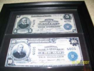  10, $20 National Currency, Bank Notes (((Framed Replicas)))  