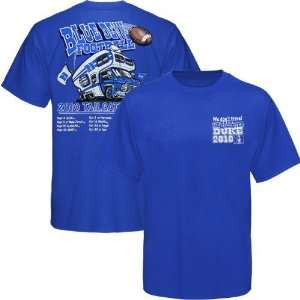   Duke Blue 2010 Football Schedule Tailgate T shirt