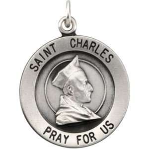  Sterling Silver St. Charles Medal (18.25) Patron Saint of 