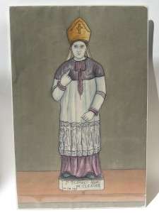 RARE 19th C. Watercolor from the Malicorne Faience Factory Archives
