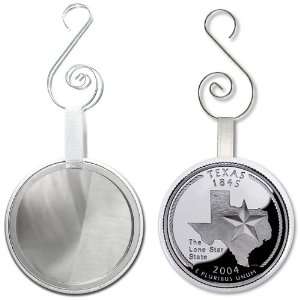 TEXAS State Quarter Mint Image 2.25 inch Glass Mirror Backed Ornament