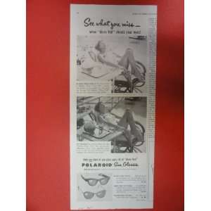  Polaroid sun glasses, 1950 Print Ad (Girl/pool,see what 