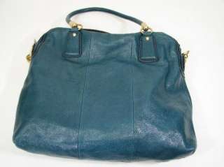 Coach 14223 Kristin Soft Teal Leather Top Zip Large Satchel Tote 