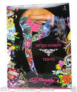 Ed Hardy Tattoo Hosiery Tights Stockings Skull Buttefly  