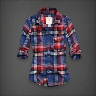NWT Abercrombie Women Button Flannel Nicole Shirt Top  
