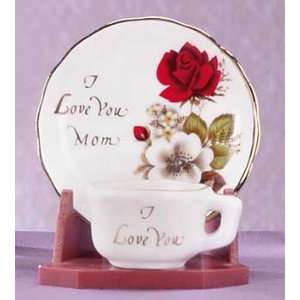  Mini I Love You Mom Plate/cup 