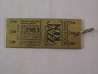 Vtg 1983 Kool Cigarettes Jazz Festival Metal Ticket Key Ring Chain 