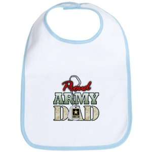  Baby Bib Sky Blue Proud Army Dad 