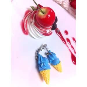 Ice cream earrings Sky blue/adorable fake dessert and food items/Tokyo 
