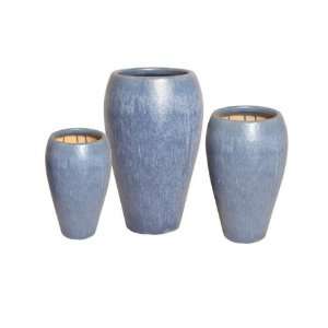  Giant Ice Blue Planters   Set of 3