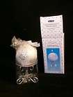 NIB White & Silver Snowflake Ball Candle with Stand