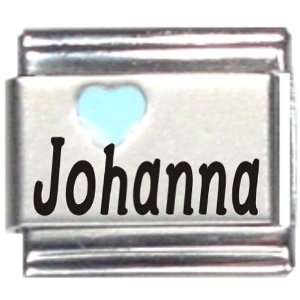  Johanna Light Blue Heart Laser Name Italian Charm Link 