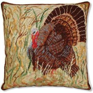 Thanksgiving Turkey Needlepoint Pillow
