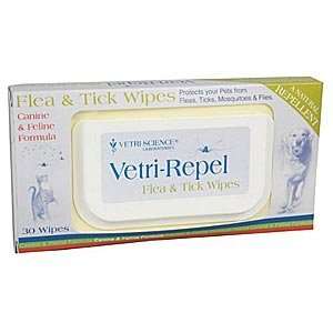  Vetri Repel Flea & Tick Wipes, 30 Wipes
