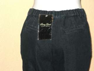 NWT TERRY LEWIS Black Denim Dressy Flare Leg Jeans 4 P  