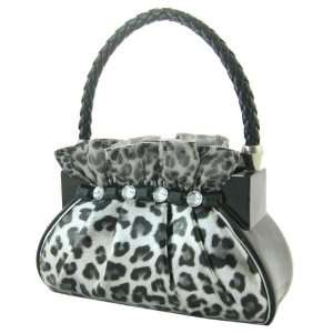  Metallic Leopard Print Handbag Brush Holder Silver Color 6 