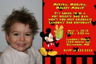 Print Your Own Custom Photo Mickey Mouse Invitations  