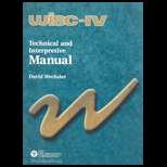 WISC IV  Technical and Interpretive Manual (ISBN10 0158979192 