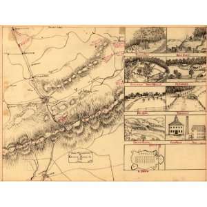    1862 Civil War map Fortification, Tennessee