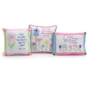  Set of 3 Calico Charm Inspirational Pillows Fabric