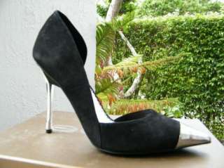 BEBE SHOES PLATFORMS heels pumps TEGAN black suede 181143  