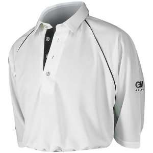 Gunn & Moore Teknik 5 Star 3/4 Sleeve Cricket Shirt   White/Navy XX 
