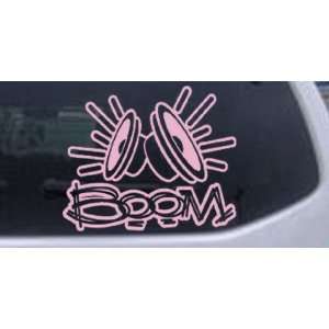 Boom Car Stereo Car Window Wall Laptop Decal Sticker    Pink 26in X 21 