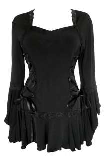 RENAISSANCE Gothic Victorian Peasant BOLERO Corset Top BLACK Size 24 