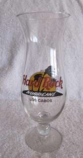 Hard Rock Cafe Los Cabos Hurricane Glass With Recipe On The Back 9 1/4 