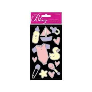  Bling   Baby Girl Outline Dimensional Stickers Office 