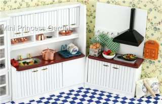 Dollhouse Kitchen Furniture Cabinet Table Chair Set  