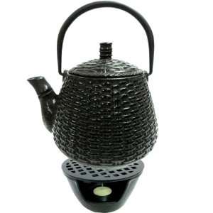   Iron Tetsubin Tea Pot Teapot with Candle Warmer Set