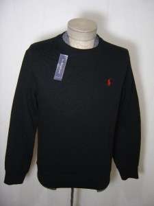   Polo Ralph Lauren Cotton Crewneck S Sweater Jacket Small Fleece Black