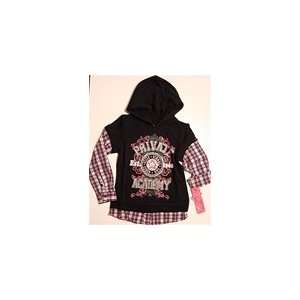   Ride Girls 4 6x 2 Fer Black Hoodie with Checkers Short or Long Sleeve