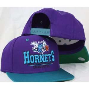 Charlotte Hornets Snapback 3D Purple / Teal Two Tone Adjustable Snap 