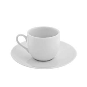    Classic White 4 oz. Tea Cup and Saucer [Set of 6]