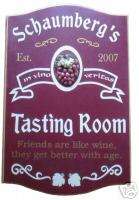 personalized wood sign wine grapes bar pub tavern gift  